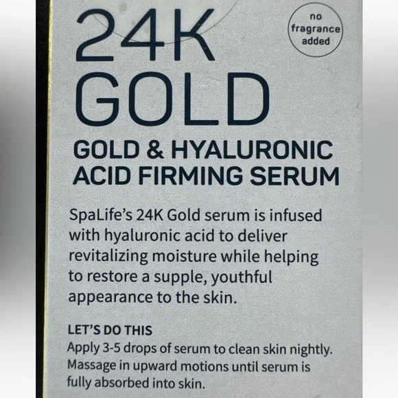 SPA LIFE 24K GOLD & Hyaluronic Acid Firming Serum 3.7 fl oz Factory Sealed NEW - Picture 4 of 4